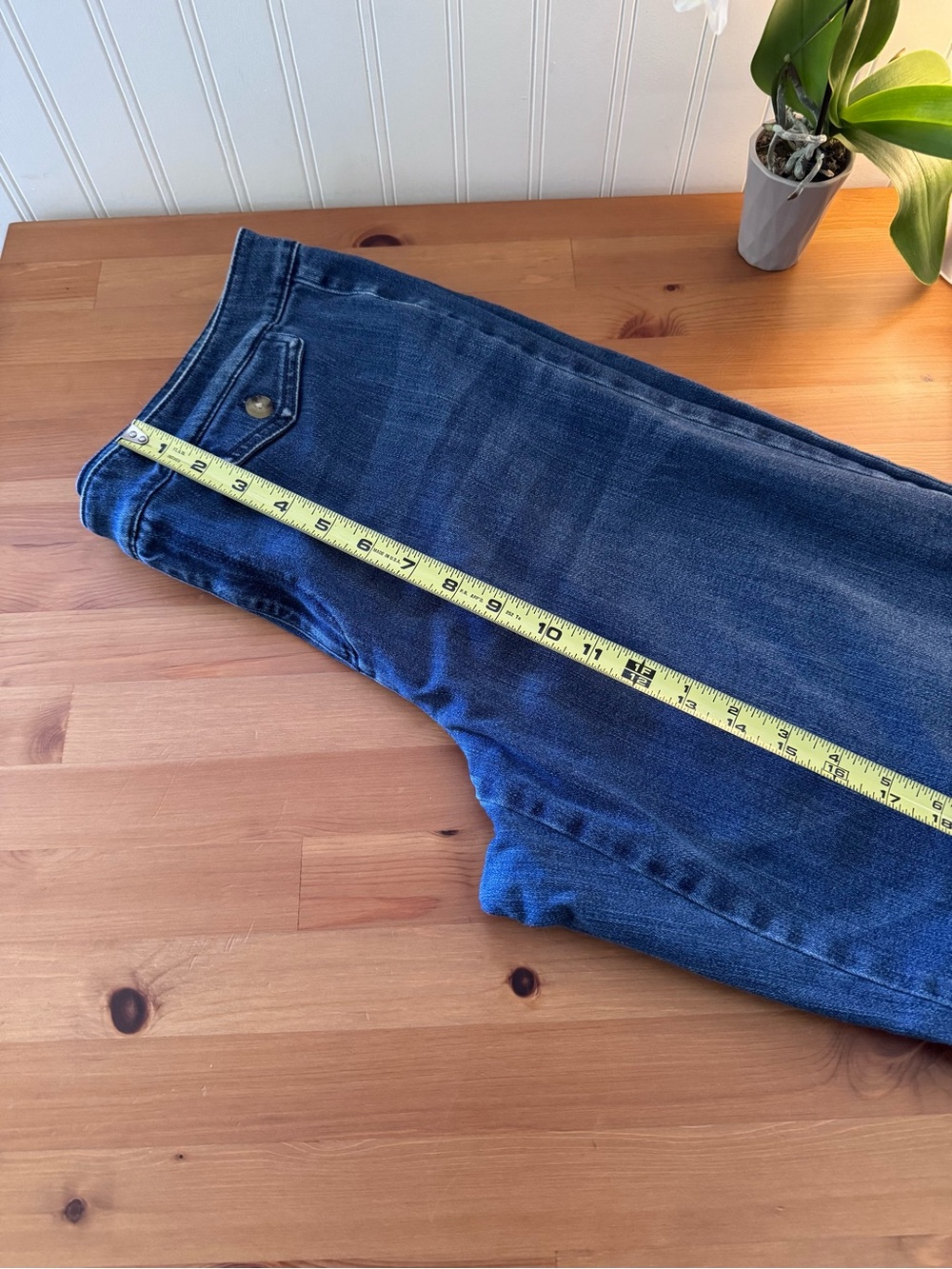 J. Jill Denim Blue Tab Waist Full Leg Crops Size 16 - Picture 4 of 10